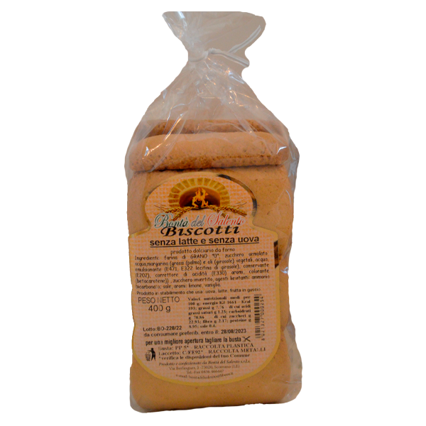 Biscotti senza latte e senza uova 400 gr