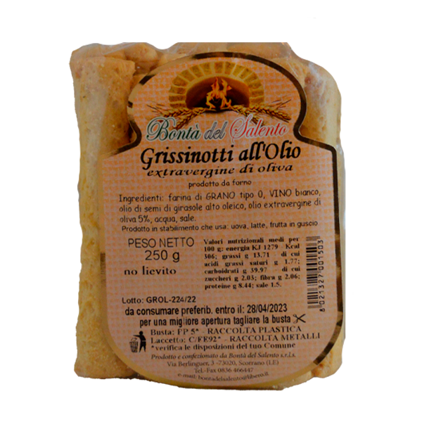 Grissinotti olio 250 gr